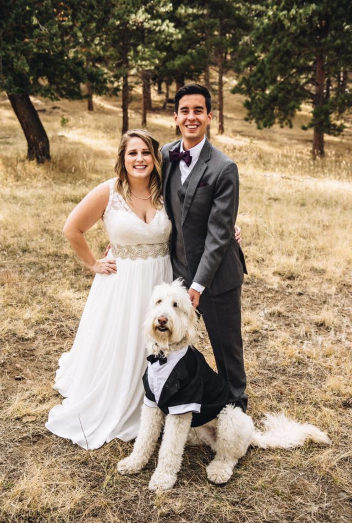 Happy family with their new puppy